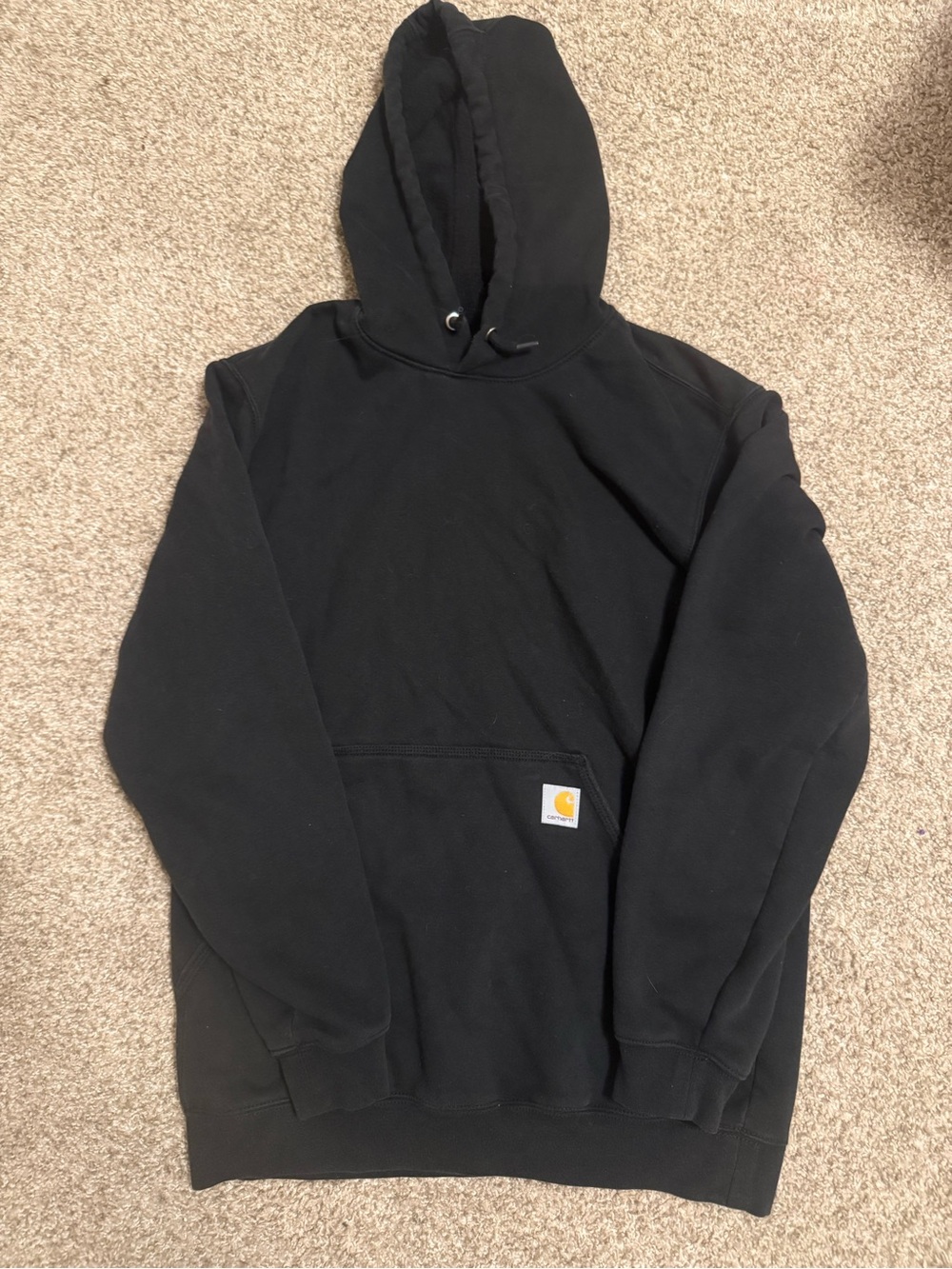 Carhartt Black Pullover Hoodie with Logo Patch